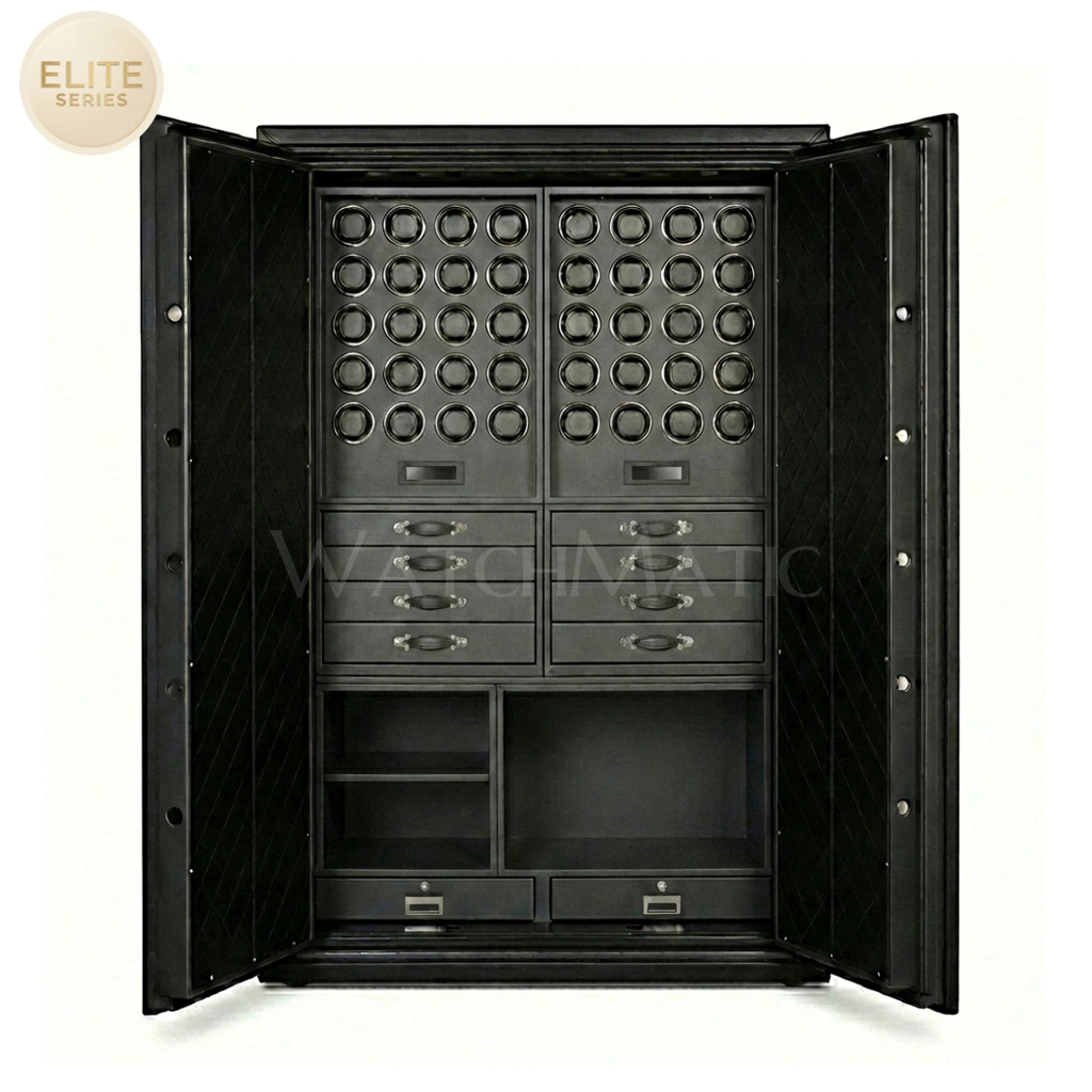 Sovereign™ Leather Vault – Dual Door Watch Safe Cabinet