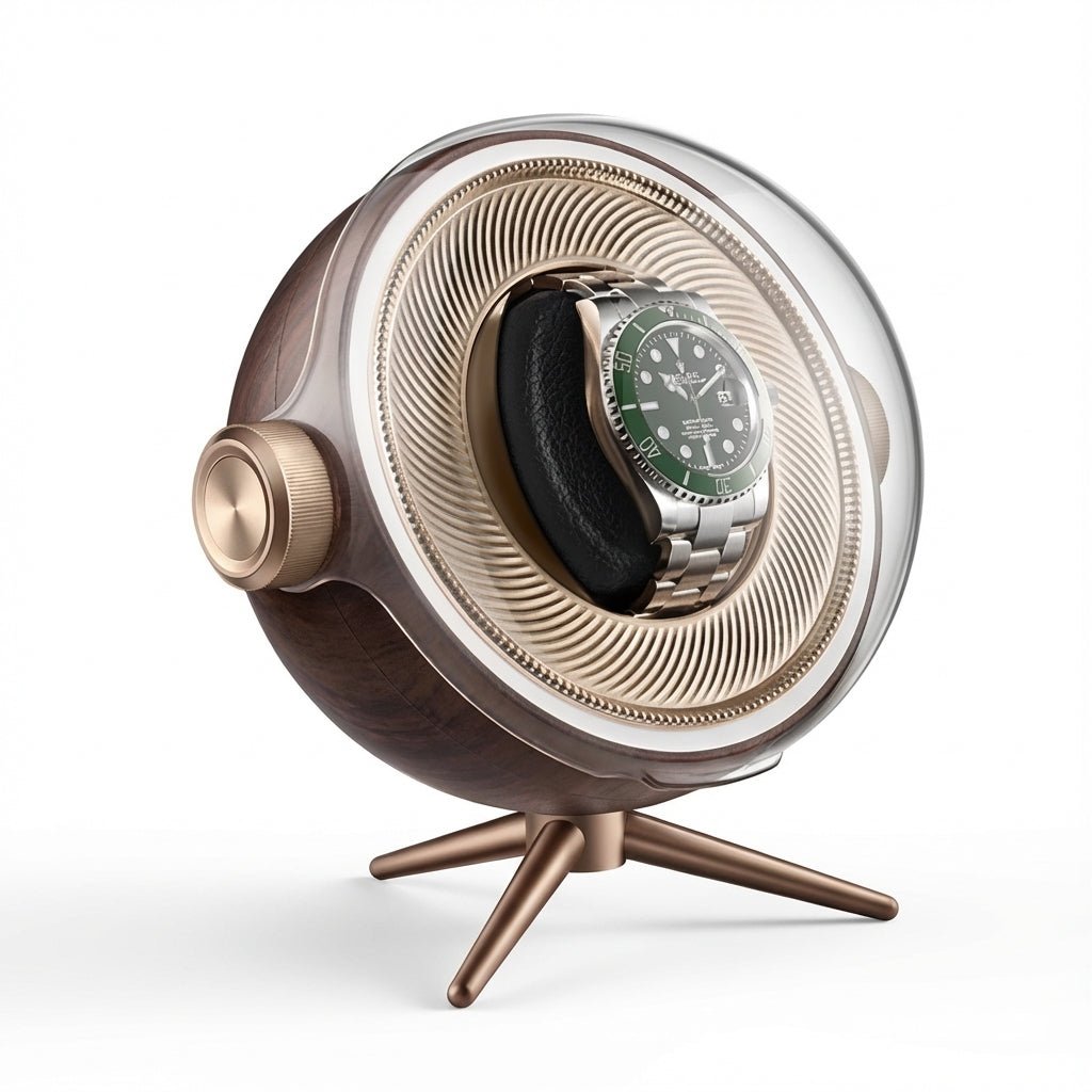 WATCHMATIC Zeno Luxury Single Watch Winder 14:3506861 Bit-Wood Grain - WatchMatic